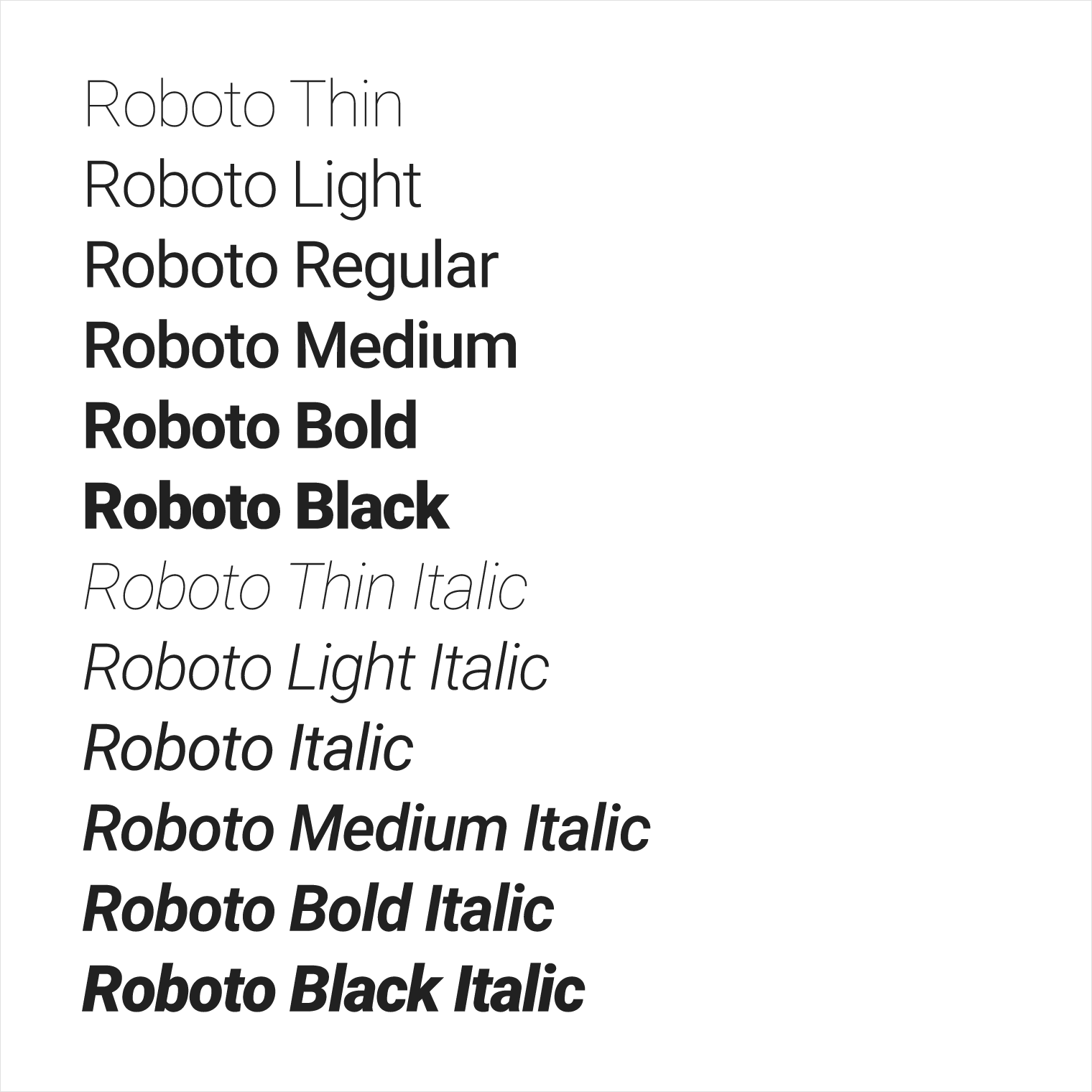 roboto font