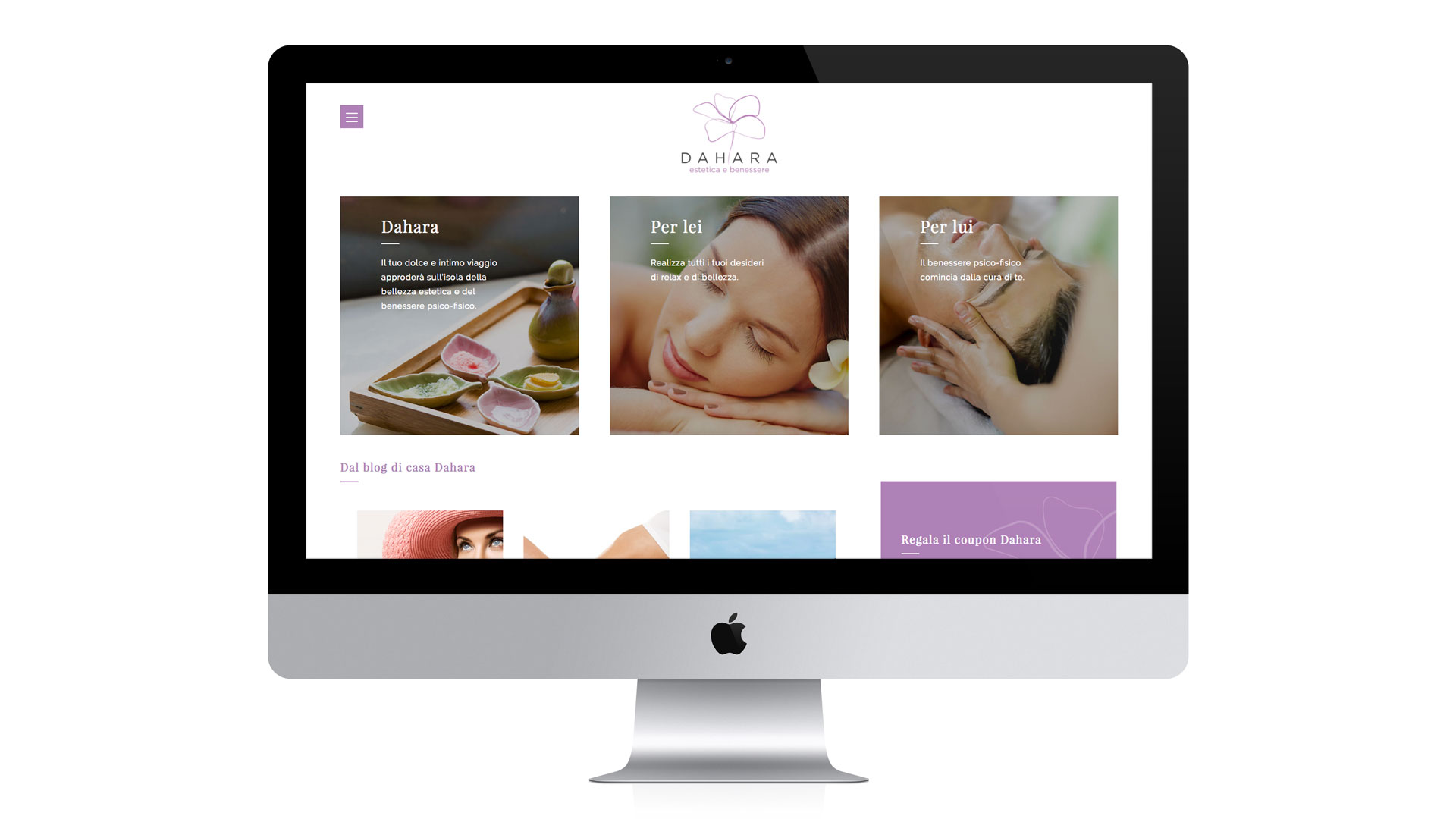 Realizzazione sito web centro estetico Dahara Lugano