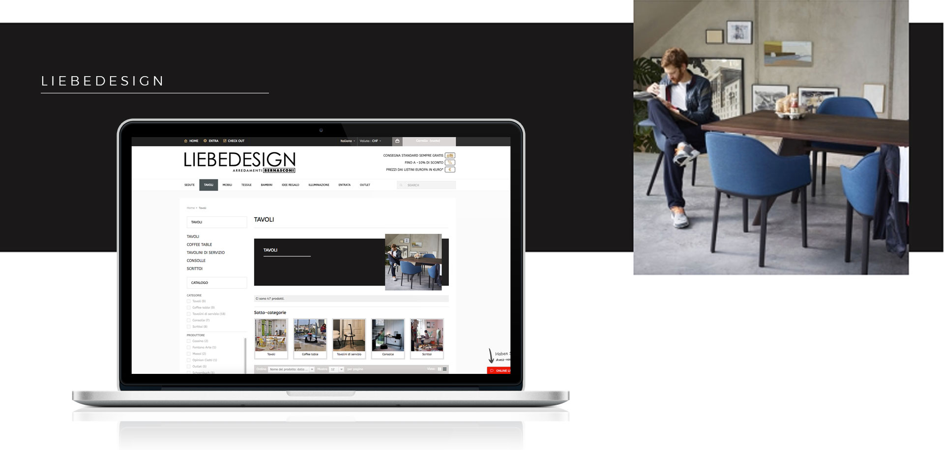 GSite pagina prodotti Liebedesign