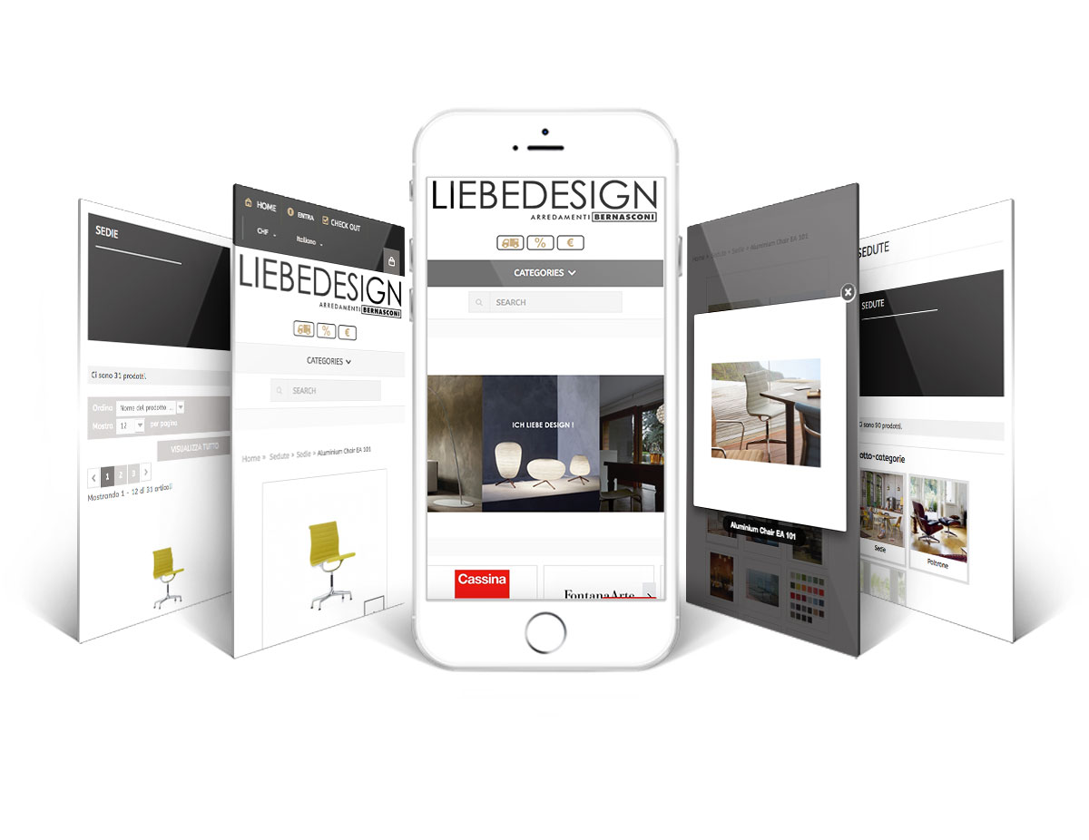 GSite versione mobile ecommerce Liebedesign