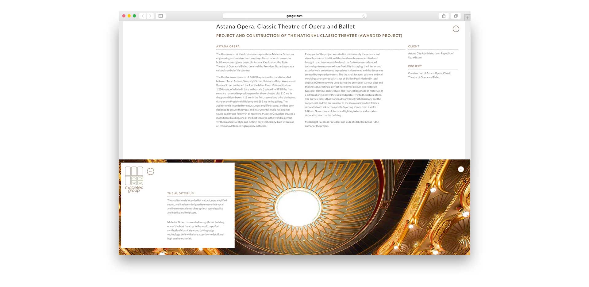 GSite web agency progetti mabetex browser 2