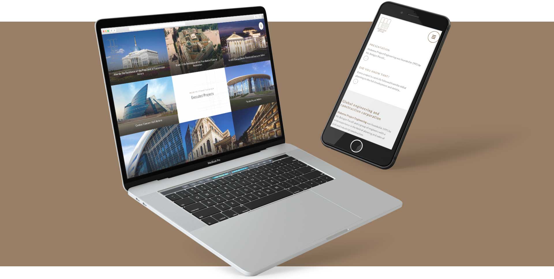 GSite web agency progetti mabetex mockup
