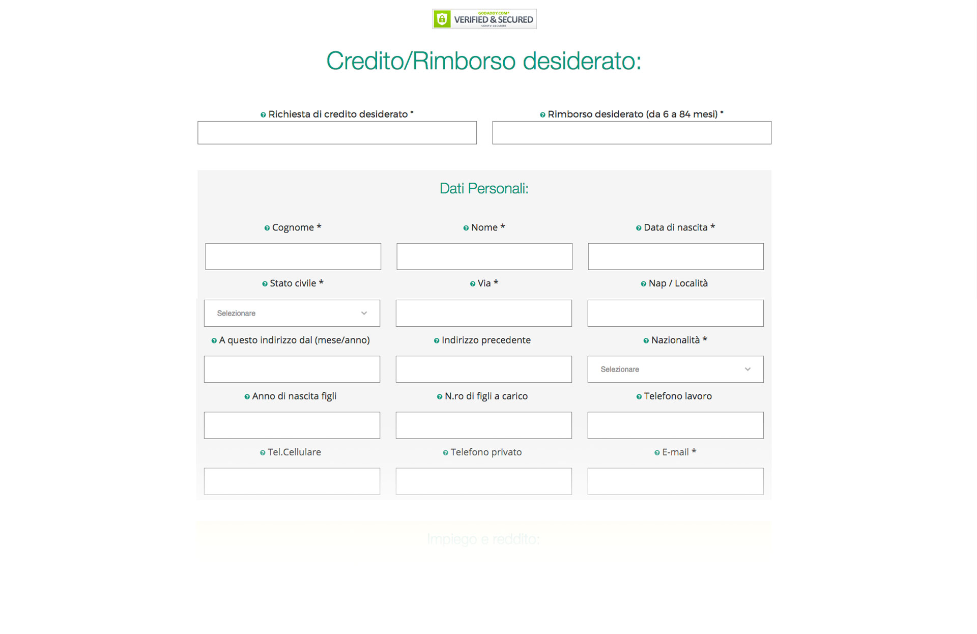 GSite sito web intermediario prestiti Ticino