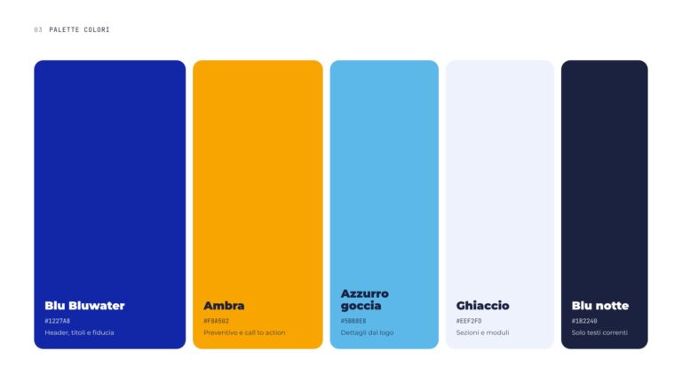 Bluwater, palette colori