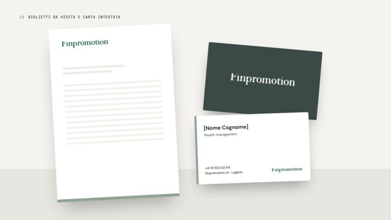 Finpromotion, biglietti da visita e carta intestata